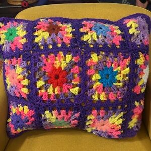 VTG Granny Square Crochet Pillow Sham